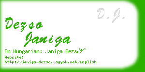 dezso janiga business card